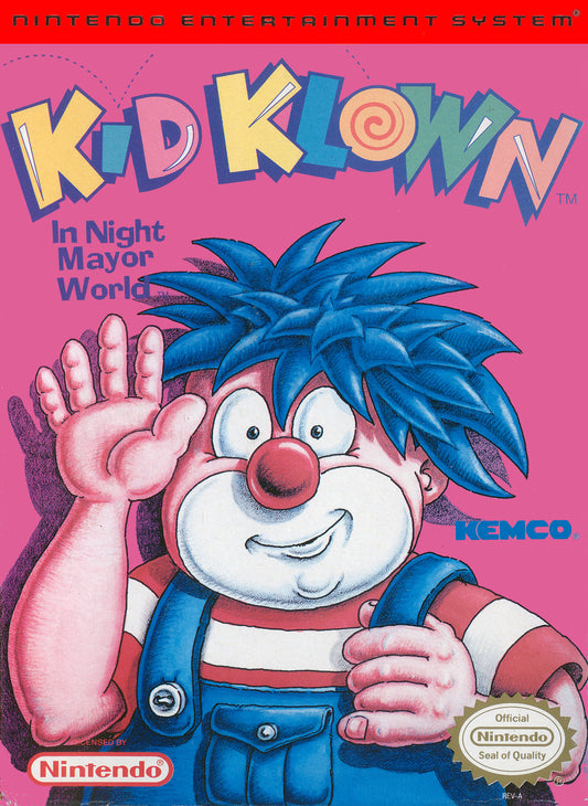 KID KLOWN IN NIGHT MAYOR WORLD  - NES (W/BOX & MANUAL)