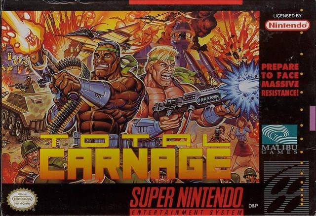 TOTAL CARNAGE  - SNES (W/BOX & MANUAL)