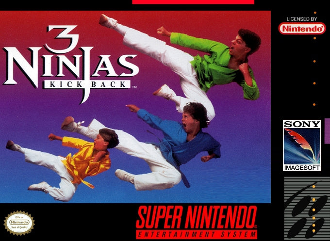 3 NINJAS KICK BACK  - SNES (W/BOX & MANUAL)