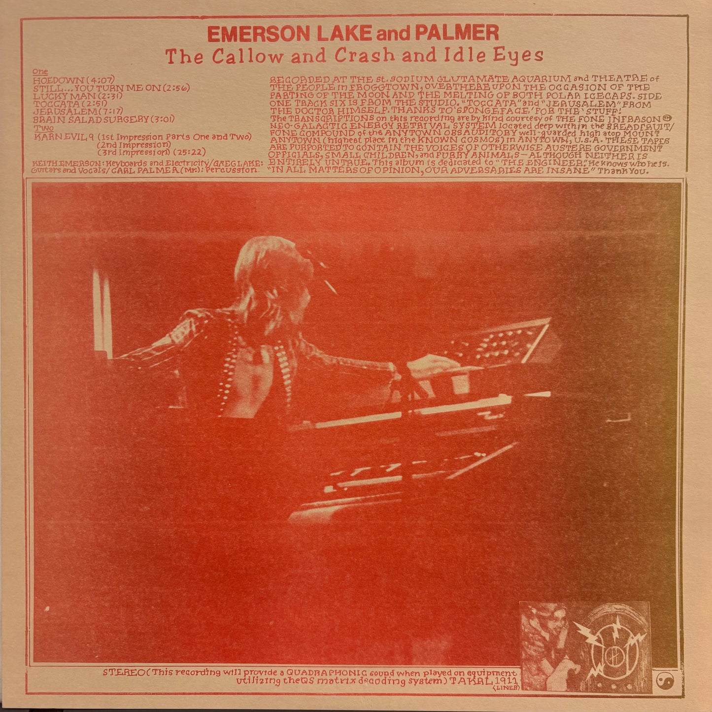 Emerson, Lake & Palmer - Callow & Crash & Idle Eyes (Used LP)