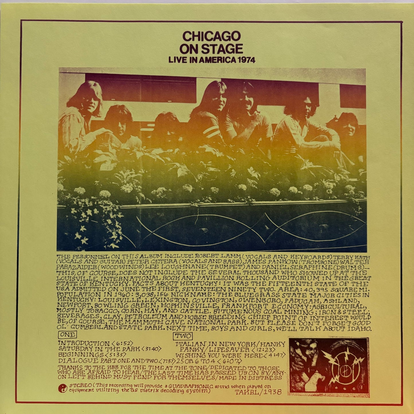 Chicago - On Stage: Live In America 1974 (Used LP)