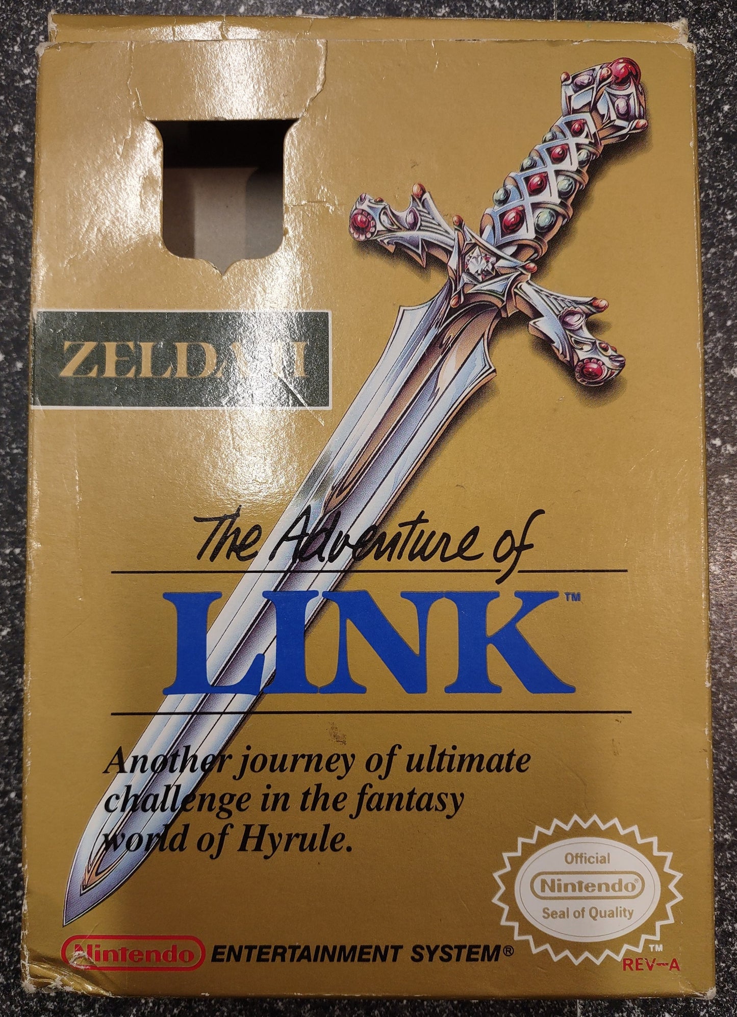 ZELDA II: THE ADVENTURE OF LINK (GOLD CARTRIDGE)  - NES (W/BOX, NO MANUAL)