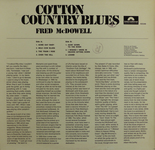 Fred McDowell - Cotton Country Blues (Used LP)