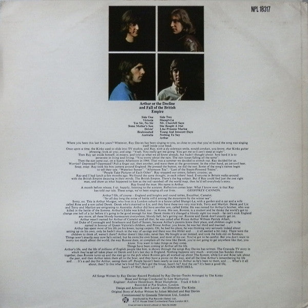 Kinks - Arthur Or The Decline & Fall Of The British Empire (Used LP)