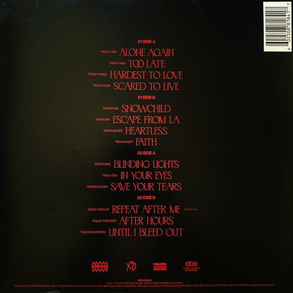 Weeknd - After Hours (Clear W/Splatter) (Sealed) (Used LP)