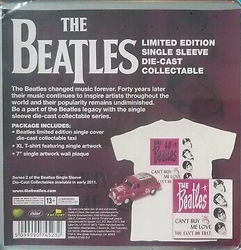 BEATLES: CAN'T BUY ME LOVE: TAXI/T-SHIRT XL/WALL PLAQUE (TIN) - FACTORY-SERIES 1-LTD ED