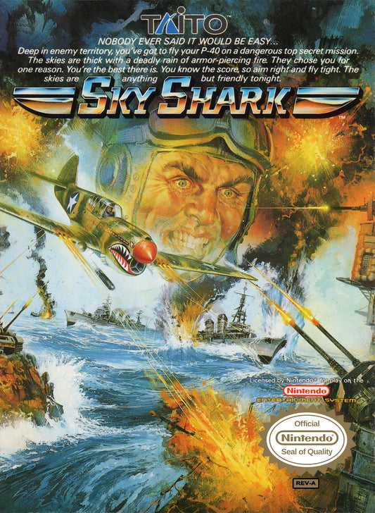 SKY SHARK  - NES (W/BOX & MANUAL)