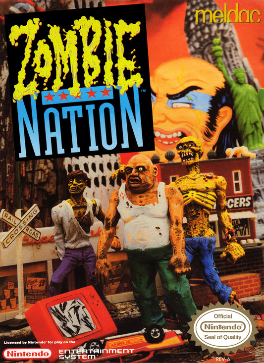 ZOMBIE NATION  - NES (W/BOX & MANUAL)