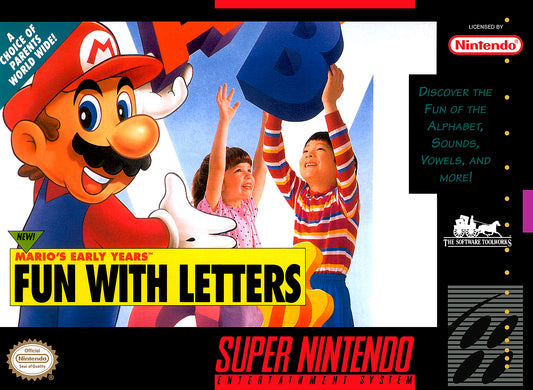 MARIO'S EARLY YEARS: FUN WITH LETTERS  - SNES (W/BOX & MANUAL)