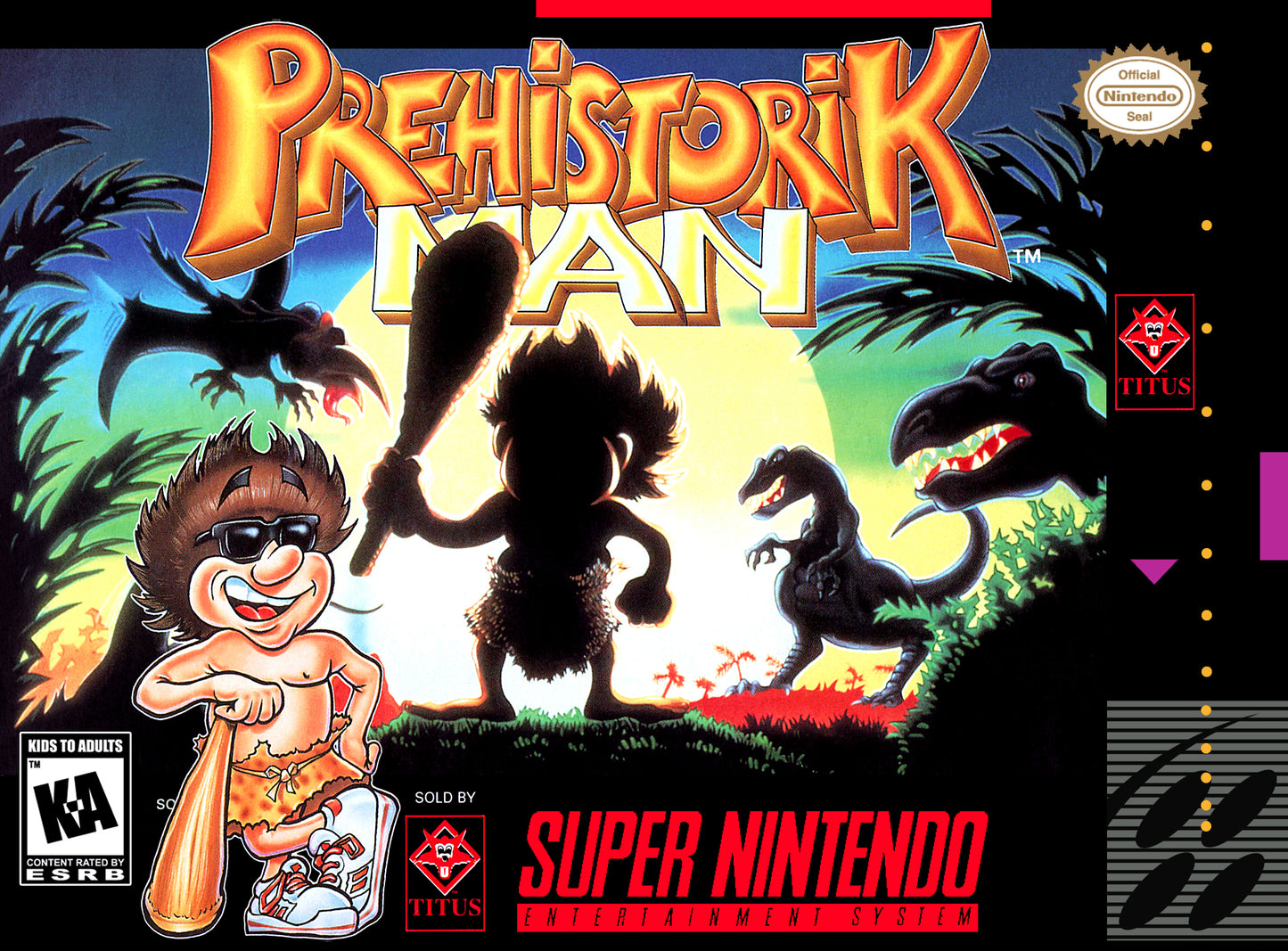 PREHISTORIK MAN  - SNES (W/BOX & MANUAL)