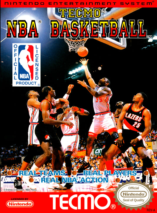 TECMO NBA BASKETBALL  - NES (W/BOX & MANUAL)