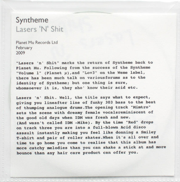 SYNTHEME  - LASERS N SHIT