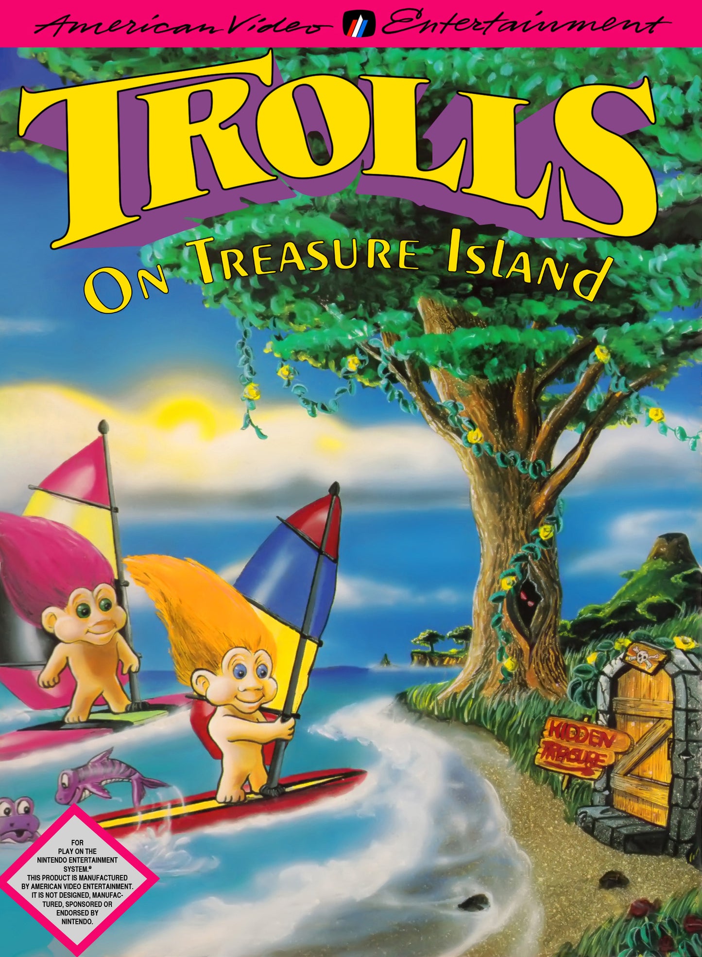 TROLLS ON TREASURE ISLAND  - NES (W/BOX & MANUAL)