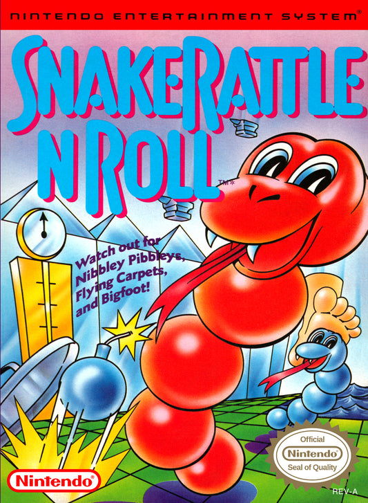 SNAKE RATTLE N ROLL  - NES (W/BOX & MANUAL)