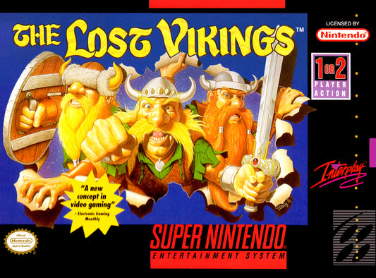 LOST VIKINGS  - SNES (W/BOX)