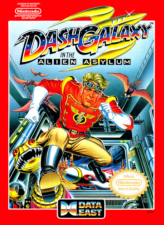 DASH GALAXY IN THE ALIEN ASYLUM  - NES (W/BOX & MANUAL)