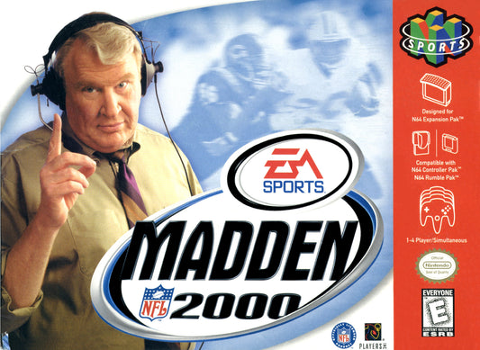 MADDEN NFL 2000  - N64 (W/BOX & MANUAL)