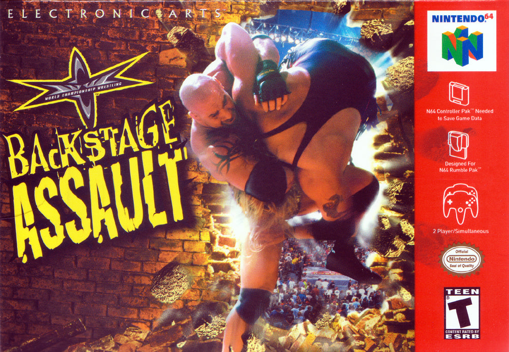 WCW BACKSTAGE ASSAULT  - N64 (W/BOX & MANUAL)