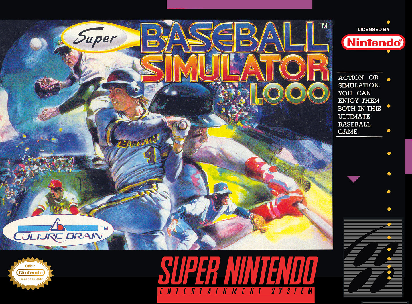 SUPER BASEBALL SIMULATOR 1.000  - SNES (W/BOX)