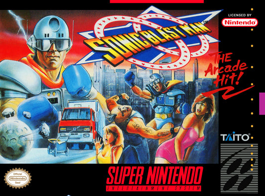 SONIC BLAST MAN  - SNES (W/BOX & MANUAL)