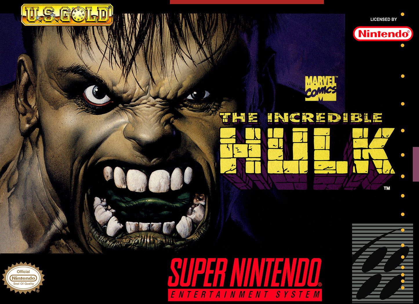 INCREDIBLE HULK  - SNES (W/BOX & MANUAL)