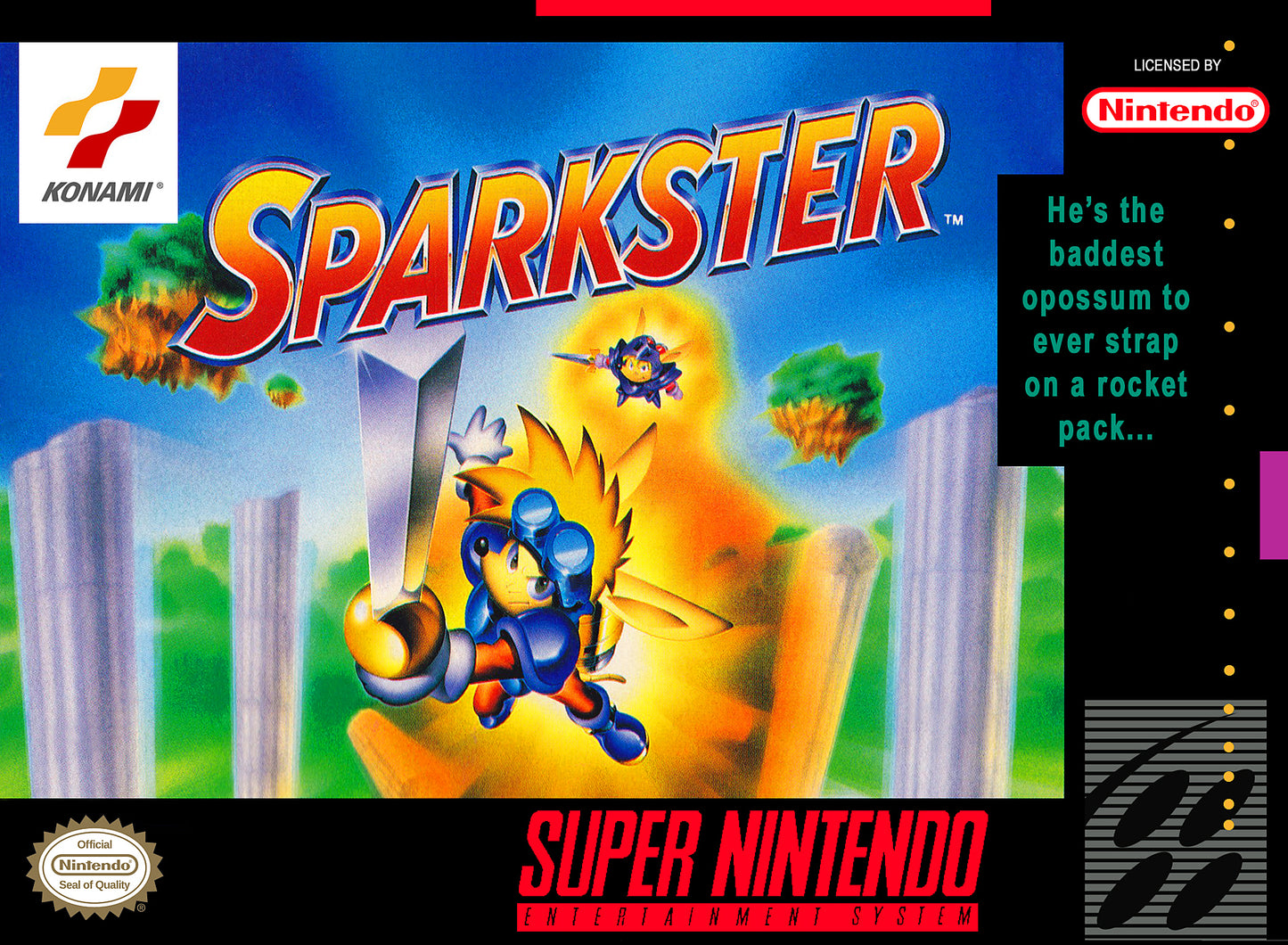 SPARKSTER  - SNES (W/BOX & MANUAL)