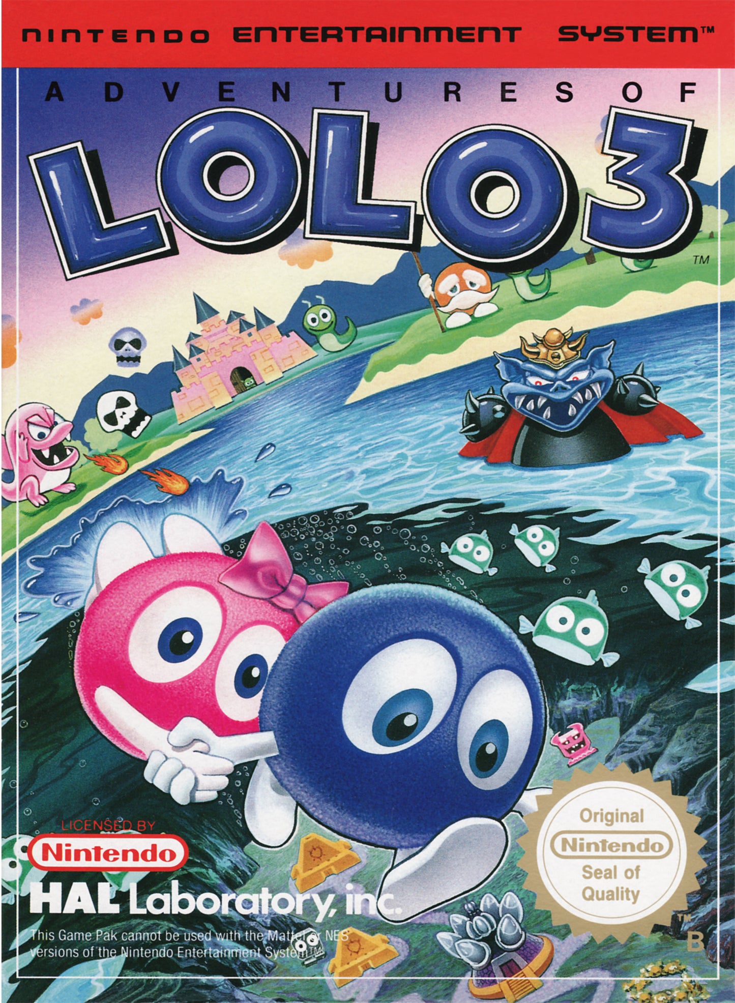 ADVENTURES OF LOLO 3  - NES (W/BOX & MANUAL)