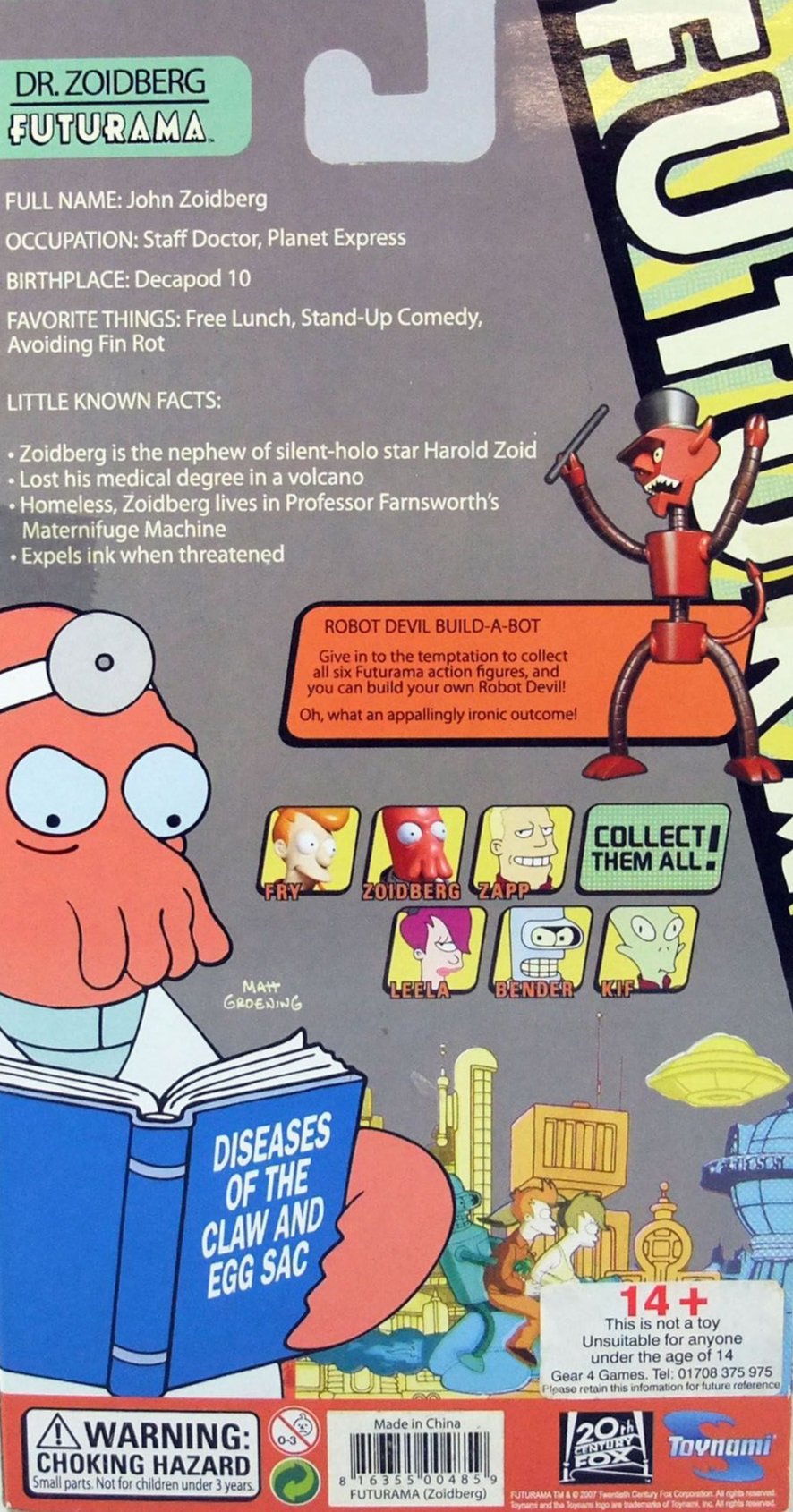 FUTURAMA: ZOIDBERG - TOYNAMI-2007-ROBOT DEVIL BUILD-A