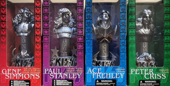 KISS: GENE/PETER/PAUL/ACE (SILVER STATUE - MCFARLANE-BUST-SET OF 4