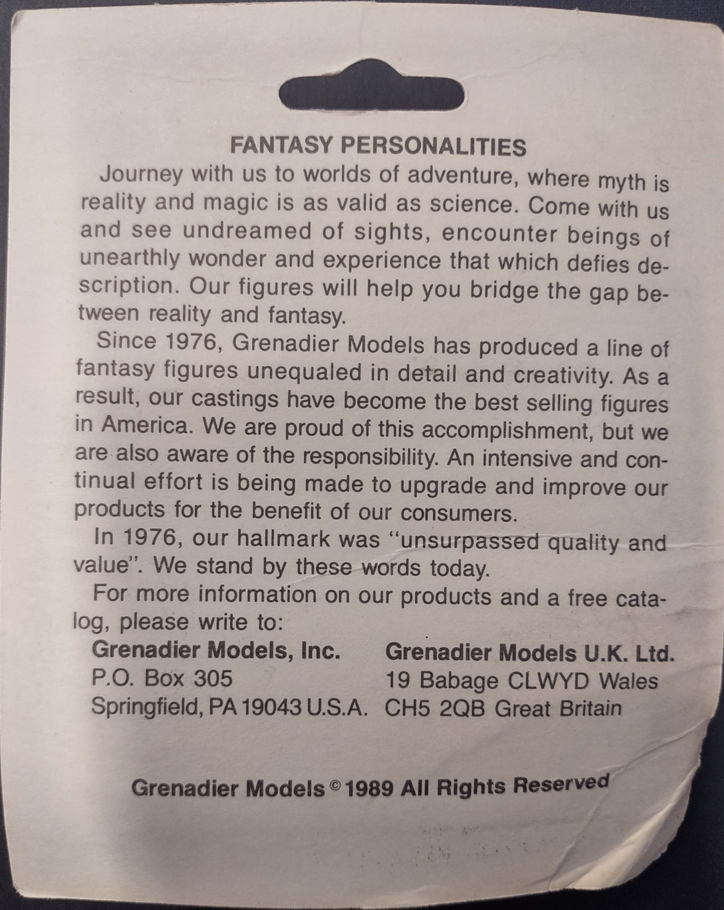 FANTASY PERSONALITIES: SKELETON RECRUITS #1115 (ANDREW CHERNAK) - GRENADIER MODELS-1989