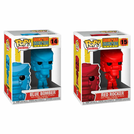 ROCK'EM SOCK'EM: BLUE BOMBER 14/RED ROCKER 15 - FUNKO POP!-SET OF 2