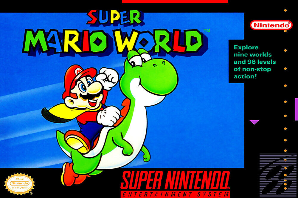 SUPER MARIO WORLD  - SNES (W/BOX & MANUAL)