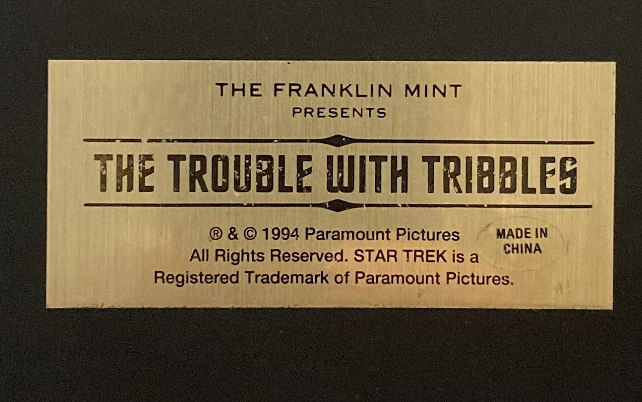 STAR TREK: TROUBLE WITH TRIBBLES - FRANKLIN MINT-DIORAMA-1994